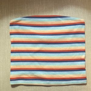 Women’s American Eagle striped strapless crop top. Size small.